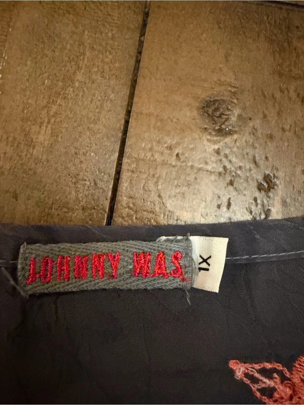 Johnny Was navy kids bottoms with red embroidery